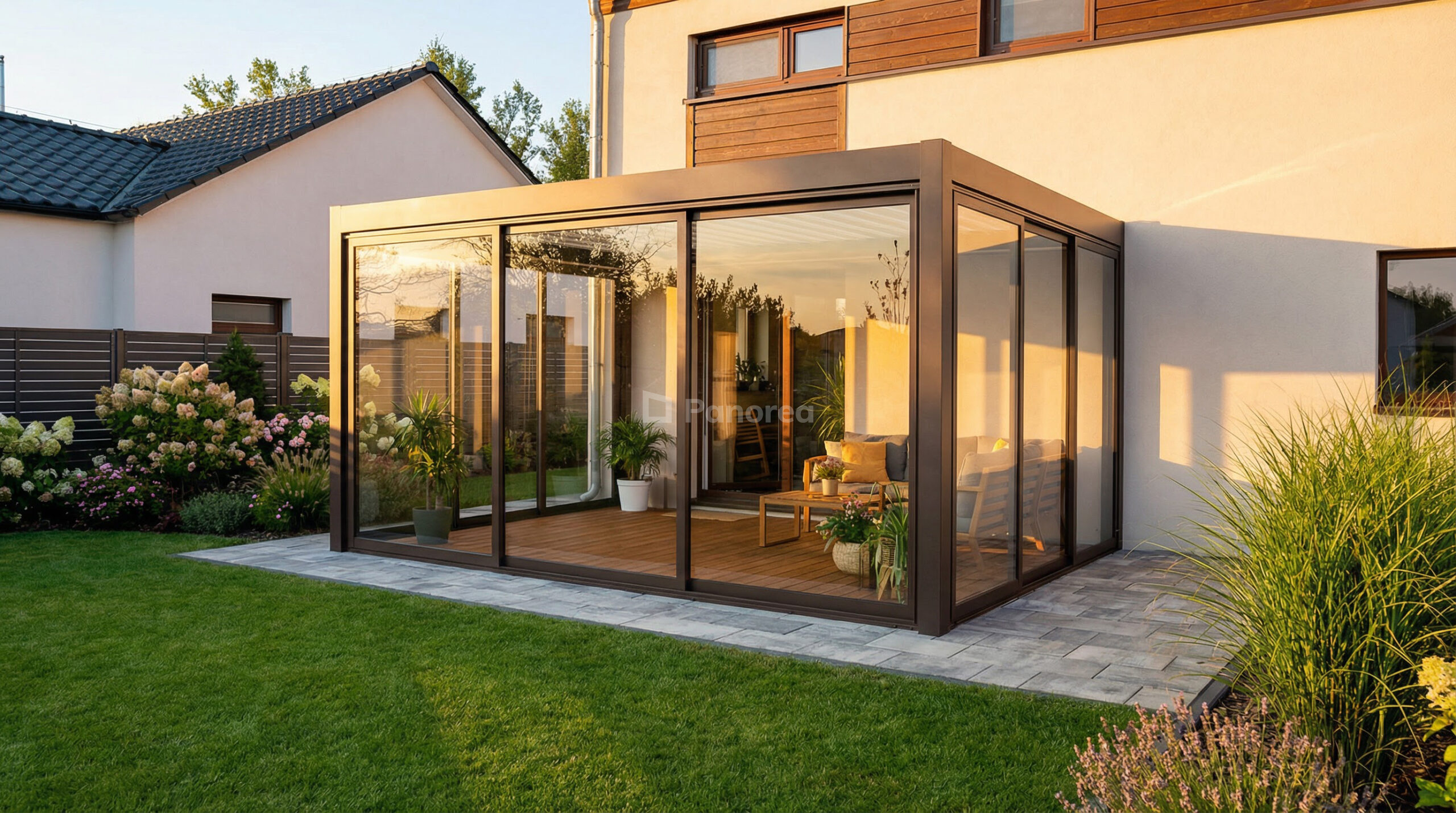 KAYA FROZEN | Bioklimatická pergola s bočným posuvným zasklením – Obrázok 7