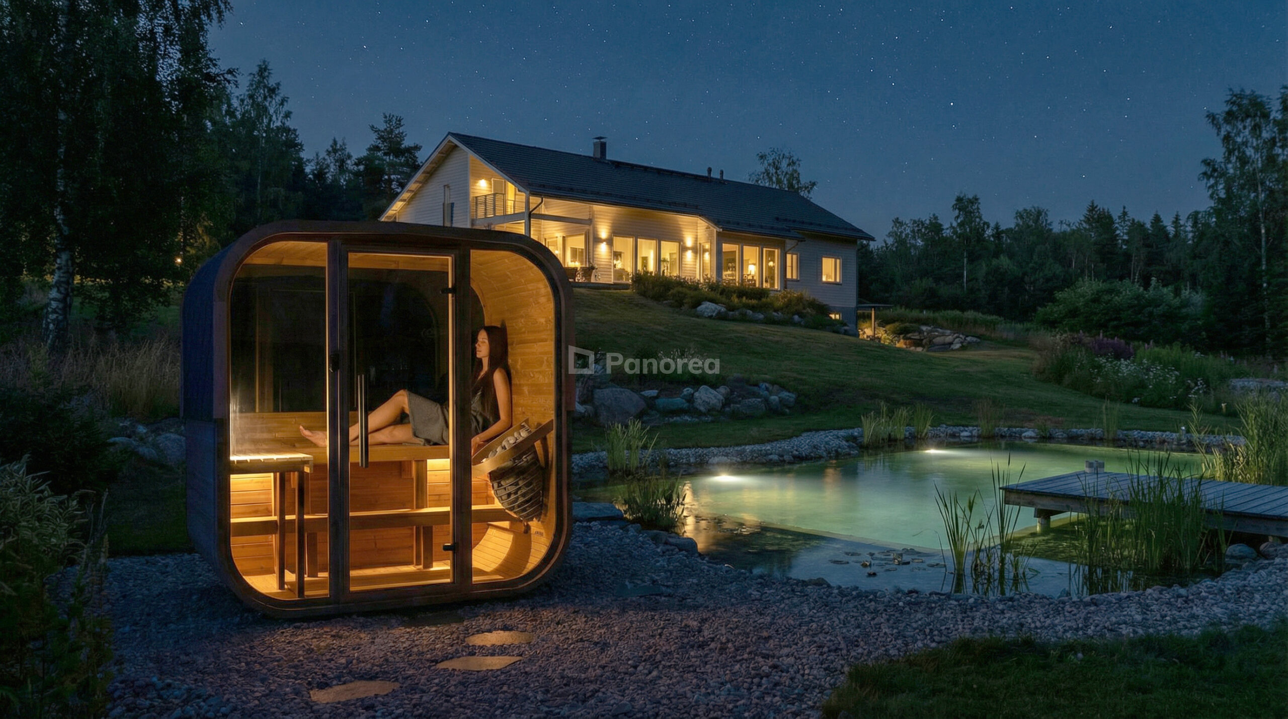 Fínska sauna HANSCRAFT QUADRA X | Vonkajšia sauna – Obrázok 6